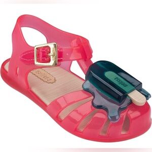 Mini Melissa Pink Sandals with Popsicle Accent Size 6